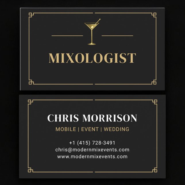 Tarjeta De Visita Profesional Mixólogo (Subido por el creador)