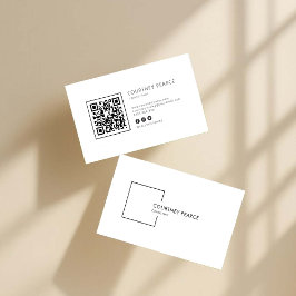 Tarjeta de visita profesional moderna con código Q