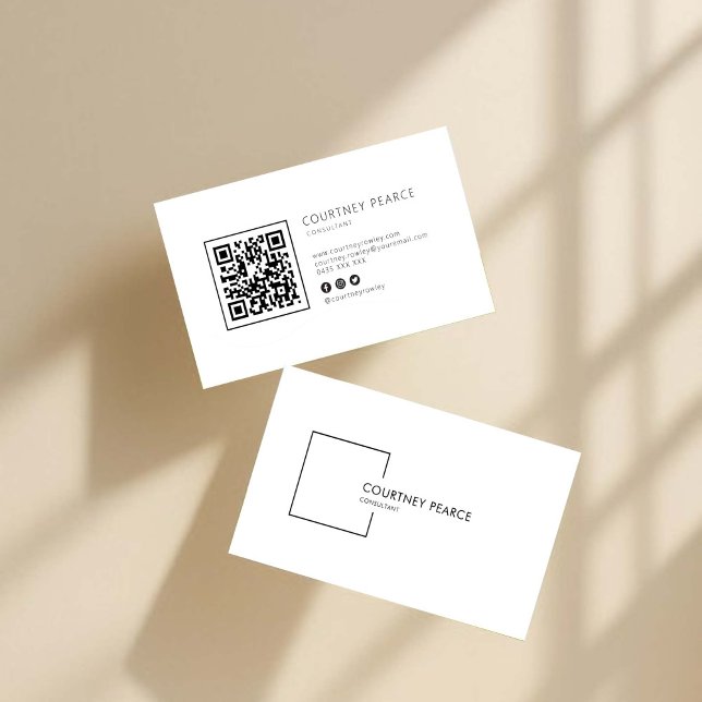 Tarjeta de visita profesional moderna con código Q (Subido por el creador)