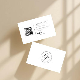 Tarjeta de visita profesional moderna con código Q