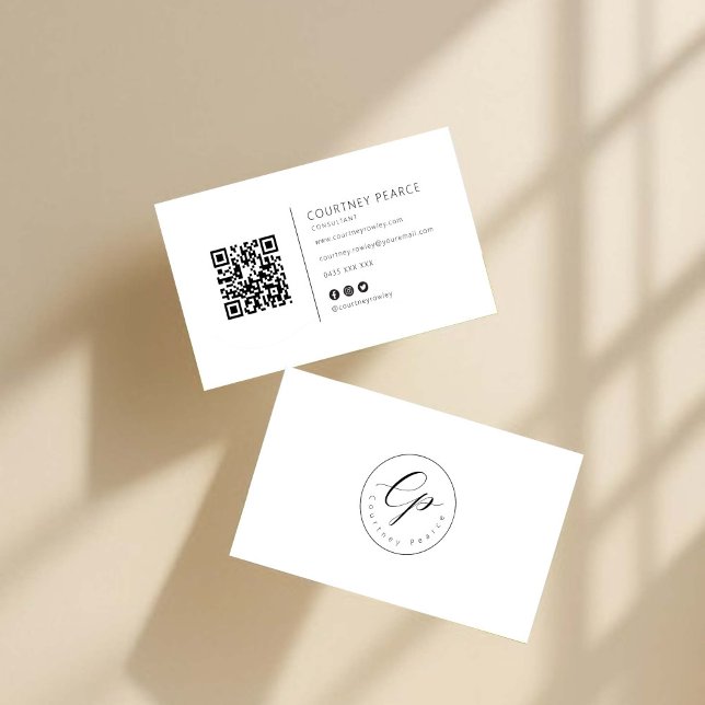 Tarjeta de visita profesional moderna con código Q (Subido por el creador)