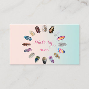 Tarjeta De Visita Profesional Moderna Femenina, Uñas