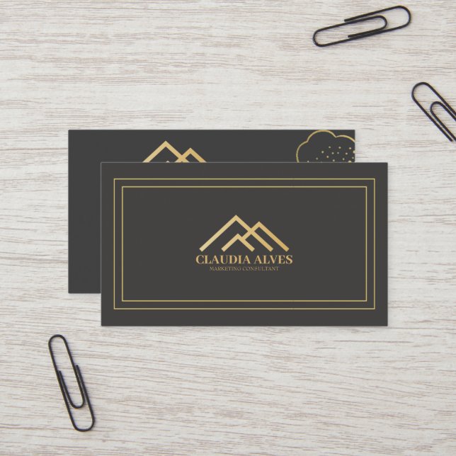 Tarjeta de visita profesional moderna | ORO NEGRO (Anverso/Reverso In Situ)