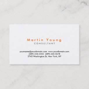 Tarjeta de visita profesional moderna y naranja