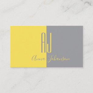 Tarjeta De Visita Profesional moderno amarillo y gris