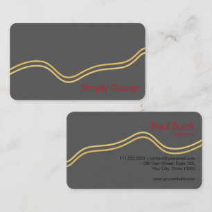 Tarjeta De Visita Profesional moderno antracita de gráficos rojo oro