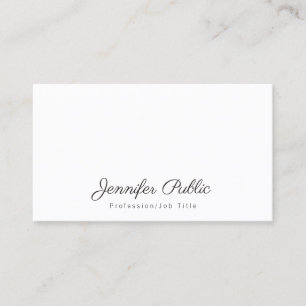 Tarjeta De Visita Profesional moderno blanco elegante simple