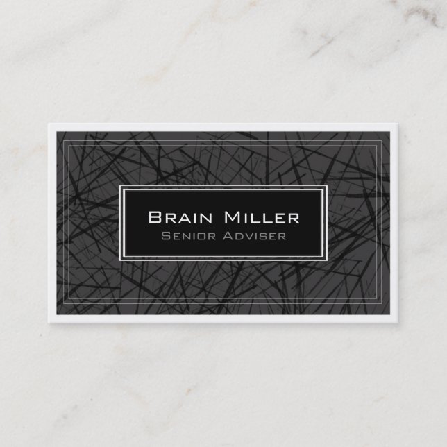 Tarjeta De Visita Profesional moderno blanco y negro simple (Anverso)
