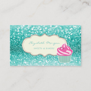 Tarjeta De Visita Profesional Moderno, Bokeh Brillante, Cupcake