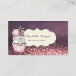 Tarjeta De Visita Profesional Moderno, Bokeh Brillante, Cupcake Maca