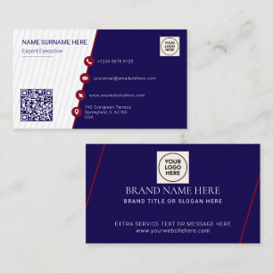 Tarjeta De Visita Profesional Moderno Código QR Formal Simple de la