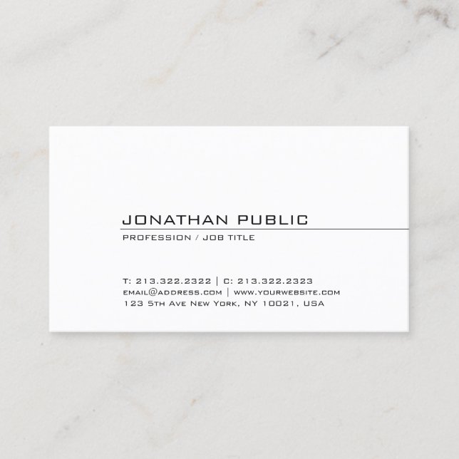 Tarjeta De Visita Profesional Moderno Creativo Sleek Plain Guay (Anverso)