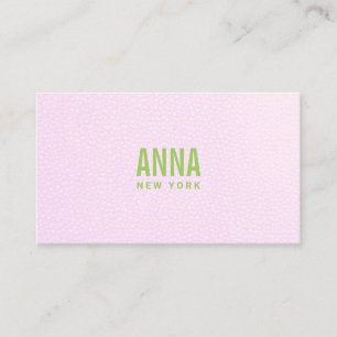 Tarjeta De Visita Profesional Moderno Cuero Rosa y Verde
