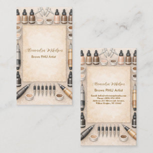 Tarjeta De Visita Profesional Moderno de Belleza PMU