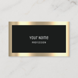Tarjeta De Visita Profesional moderno de oro simple negro mínimo