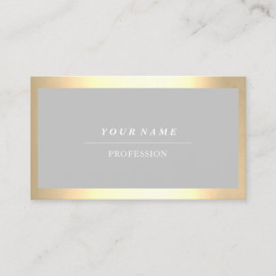 Tarjeta De Visita Profesional moderno de oro simplemente gris claro