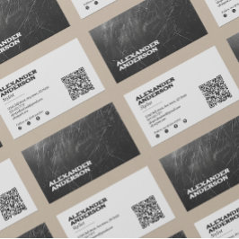 Tarjeta De Visita Profesional moderno del carbón vegetal negro