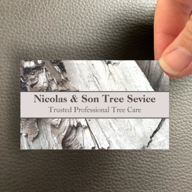 Tarjeta De Visita Profesional Moderno del servicio de eliminación de (Add your business details to this natural, rustic, modern grey wood grain business card template.)