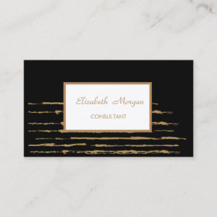 Tarjeta De Visita Profesional Moderno  Elegante,rayado,negro