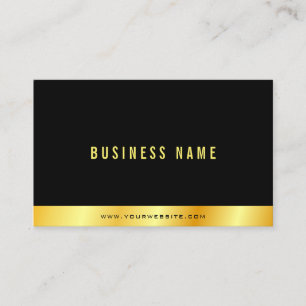 Tarjeta De Visita Profesional Moderno Elegante Simple Negro Y Dorado