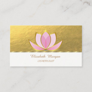 Tarjeta De Visita Profesional moderno, Faux Gold Lotus