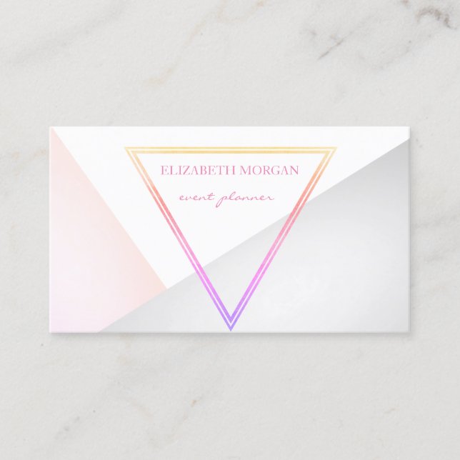 Tarjeta De Visita Profesional Moderno Geométrico Elegante (Anverso)