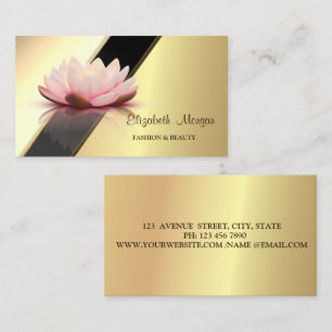 Tarjeta De Visita Profesional Moderno Gold Geometric Lotus