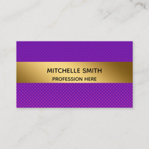 Tarjeta De Visita Profesional moderno Golden Simply Purple