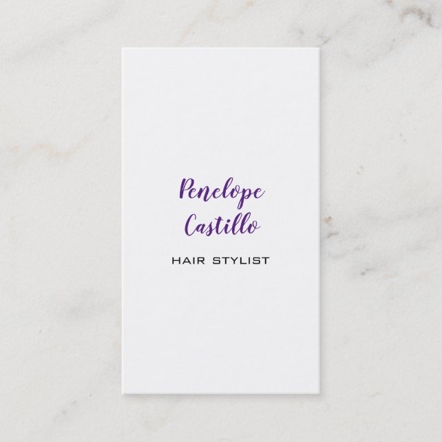 Tarjeta De Visita Profesional Moderno Hair Stylist (Anverso)