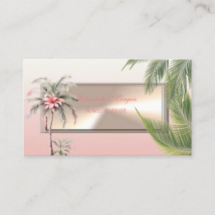 Tarjeta De Visita Profesional moderno, hojas de palma, hojas, flor