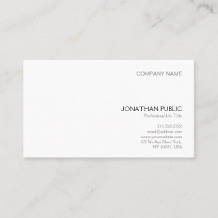 Tarjeta De Visita Profesional moderno llano blanco elegante