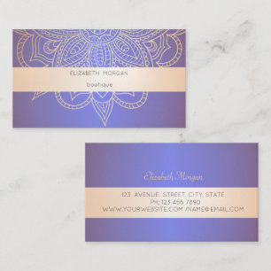 Tarjeta De Visita Profesional moderno Luminoso violeta, Mandala