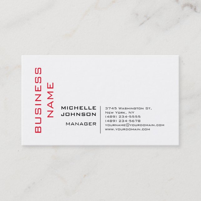 Tarjeta De Visita Profesional moderno Minimalista (Anverso)