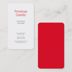 Tarjeta De Visita Profesional Moderno Minimalista Blanco Rojo