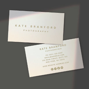 Tarjeta De Visita Profesional moderno minimalista de gris plateado