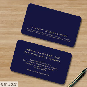 Tarjeta De Visita Profesional moderno Minimalista de la Marina de Or