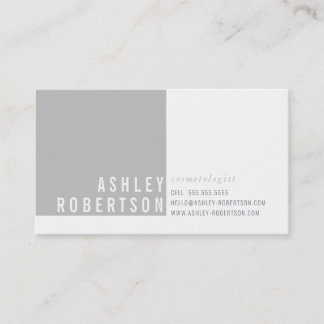 Tarjeta De Visita PROFESIONAL MODERNO minimalista gris suave
