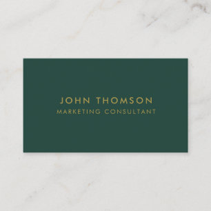Tarjeta De Visita Profesional moderno Minimalista verde esmeralda de