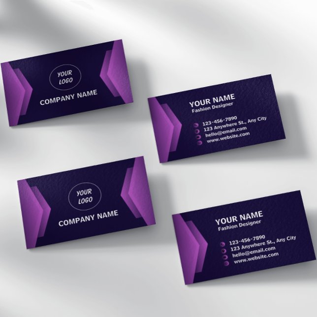 Tarjeta De Visita Profesional Moderno Morado Y Blanco (Subido por el creador)