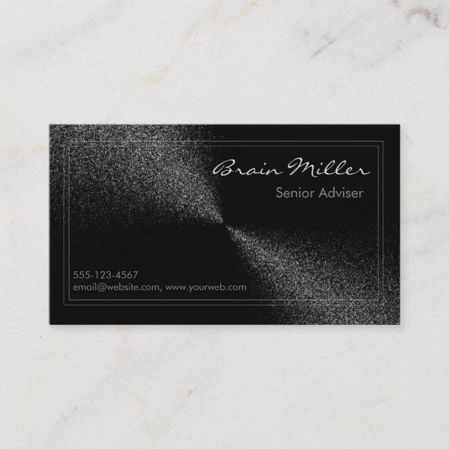 Tarjeta De Visita Profesional moderno negro simple (Anverso)