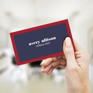 Tarjeta De Visita Profesional moderno rojo, blanco y azul