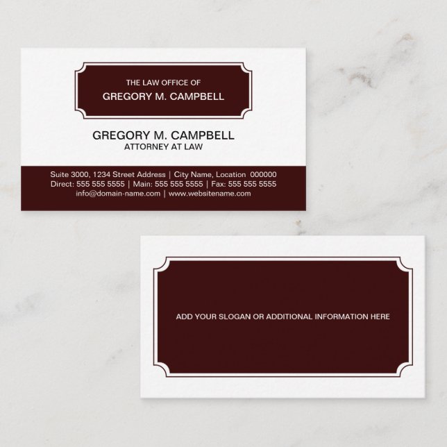 Tarjeta De Visita Profesional Moderno Rojo Oscuro (Anverso / Reverso)