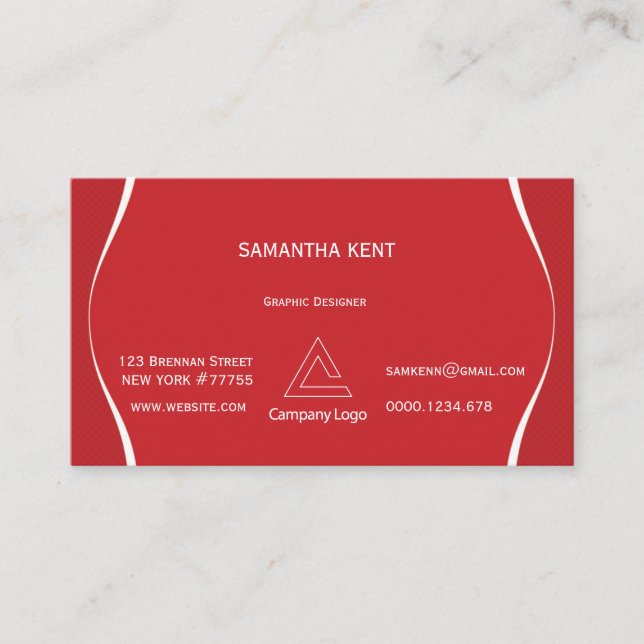 Tarjeta De Visita Profesional Moderno rojo y blanco (Anverso)
