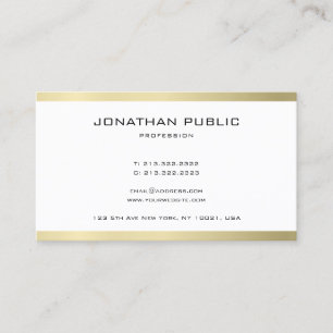 Tarjeta De Visita Profesional Moderno, sencillo, dorado plano, moder