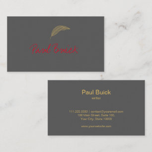 Tarjeta De Visita Profesional moderno simple Antracita Oro Rojo