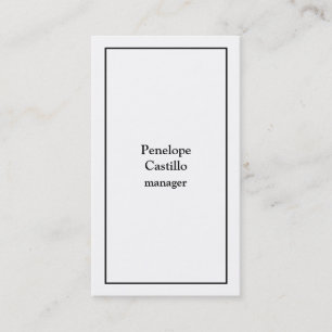 Tarjeta De Visita Profesional Moderno Simple Blanco y Negro