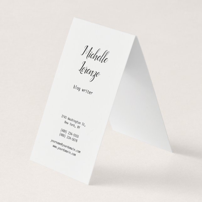 Tarjeta De Visita Profesional Moderno Simple Blanco y Negro (Anverso)