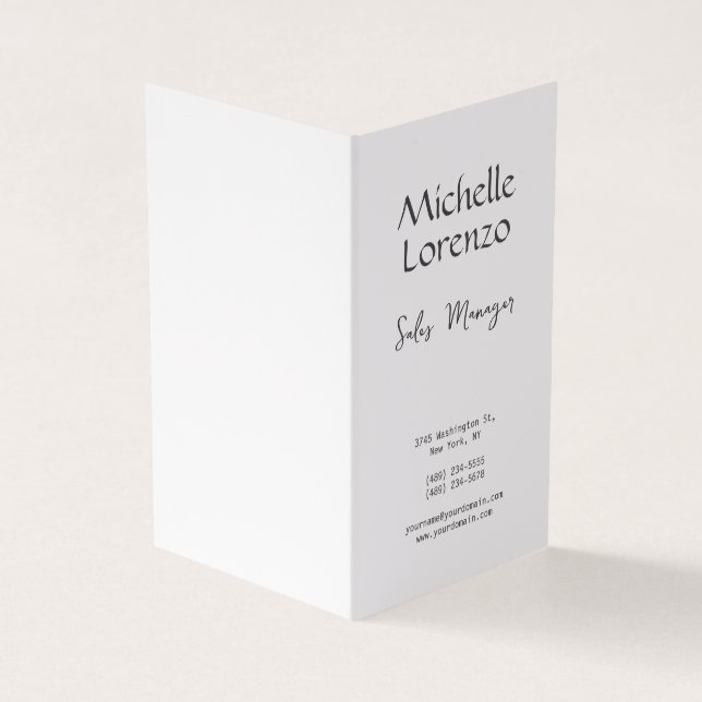 Tarjeta De Visita Profesional Moderno Simple Blanco y Negro (Exterior)