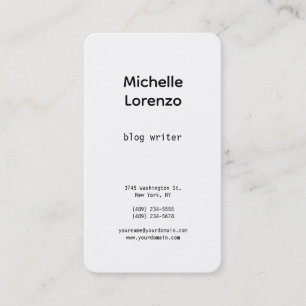 Tarjeta De Visita Profesional Moderno Simple Blanco y Negro