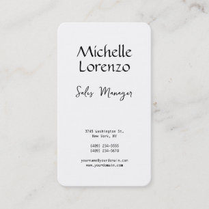 Tarjeta De Visita Profesional Moderno Simple Blanco y Negro